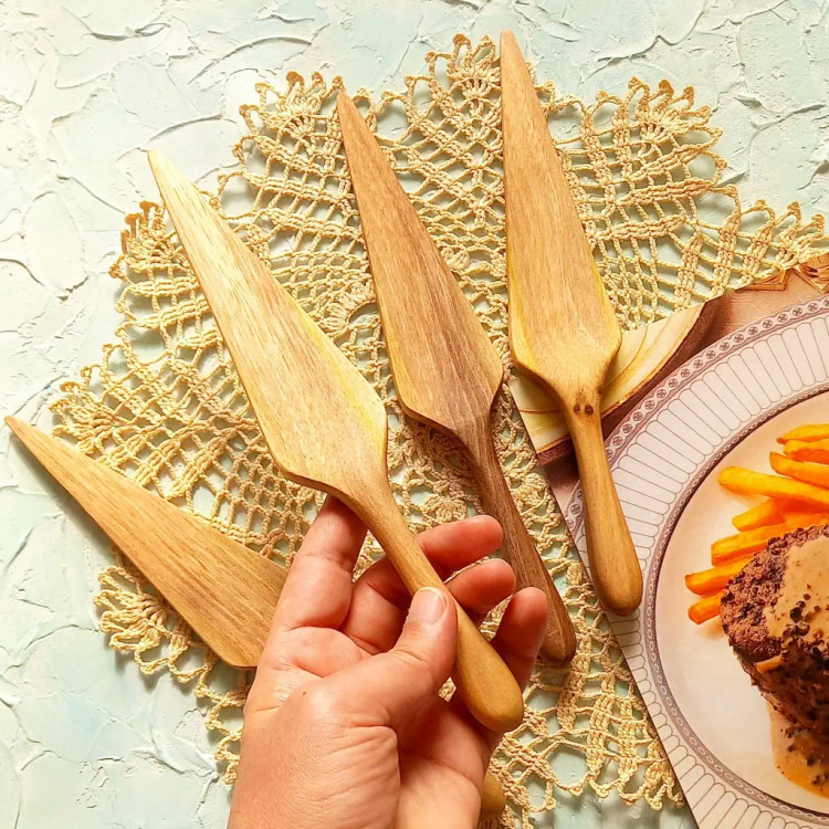 کفگیر کیک و کوکو چوبی دست ساز