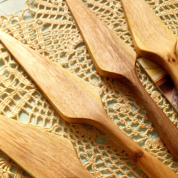 کفگیر کیک و کوکو چوبی دست ساز