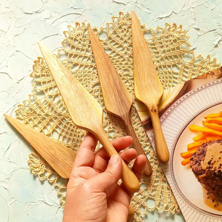 کفگیر کیک و کوکو چوبی دست ساز