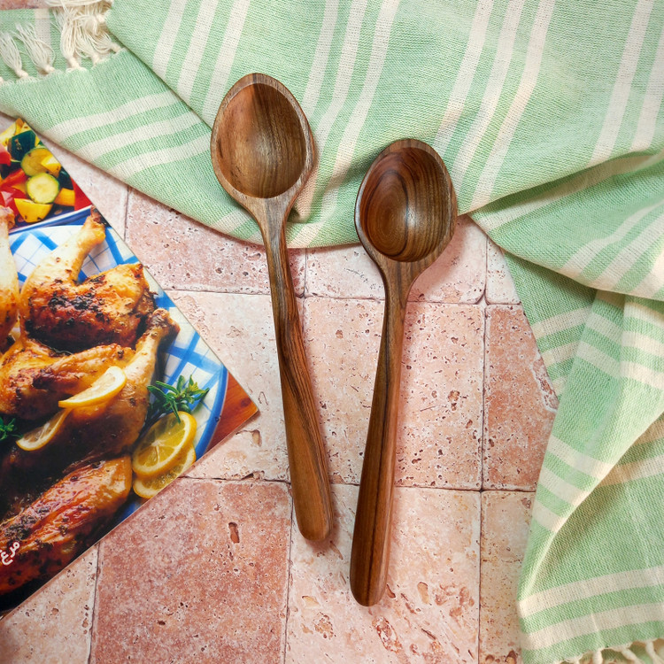 قاشق چوبی دست ساز بارلی چوب 25 سانتی مناسب آشپزی