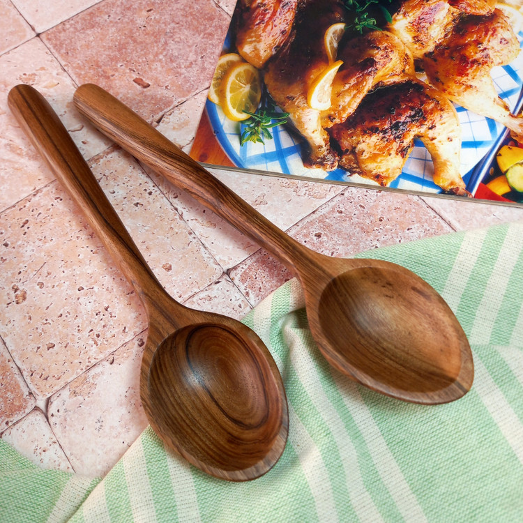 قاشق چوبی دست ساز بارلی چوب 25 سانتی مناسب آشپزی