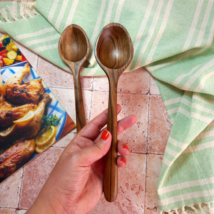 قاشق چوبی دست ساز بارلی چوب 25 سانتی مناسب آشپزی