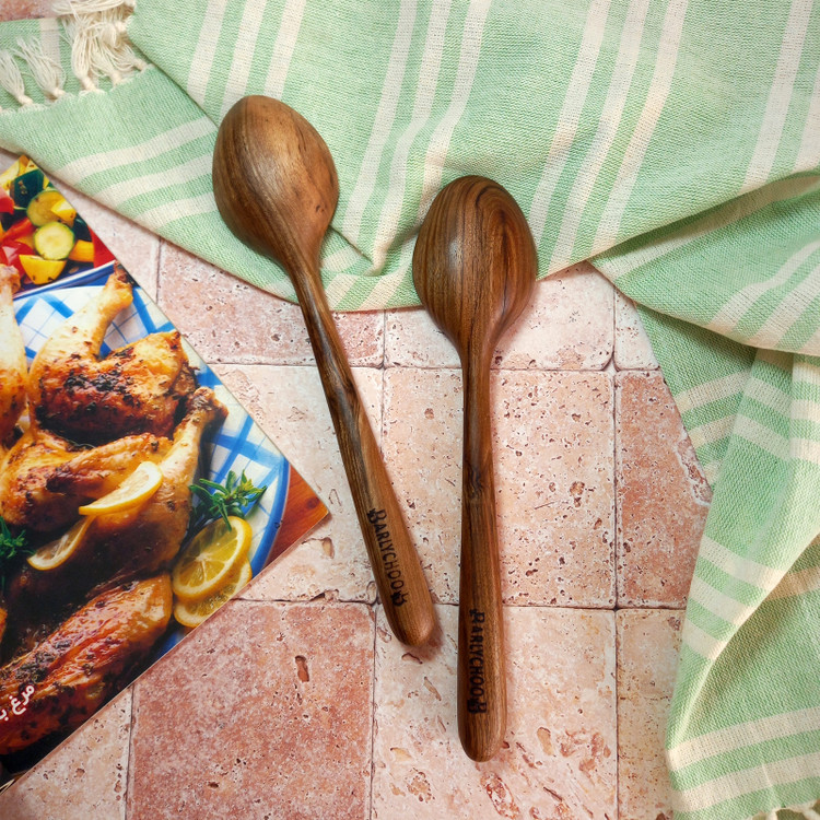 قاشق چوبی دست ساز بارلی چوب 25 سانتی مناسب آشپزی