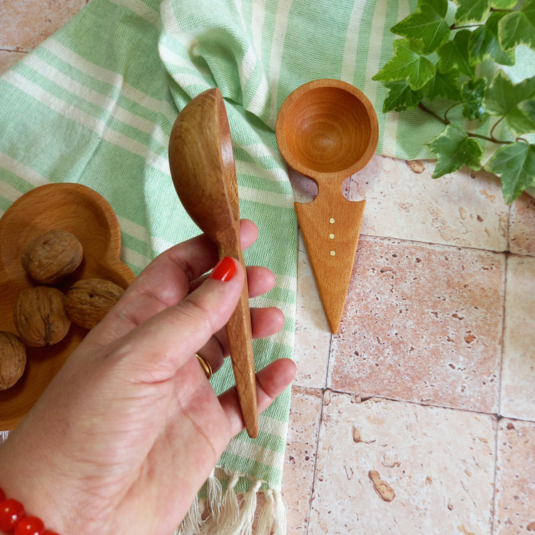قاشق آجیل خوری جدید بارلی چوب برنج نشان
