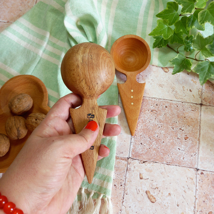 قاشق آجیل خوری جدید بارلی چوب برنج نشان