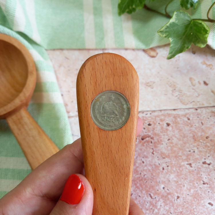 قاشق آجیل جدید دست ساز سکه شاهی نشان