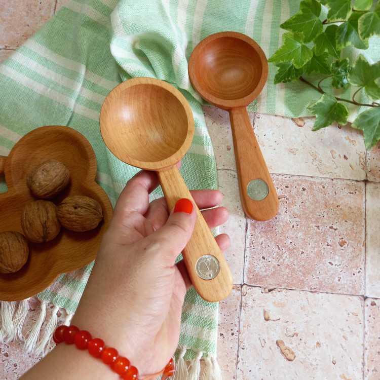 قاشق آجیل جدید دست ساز سکه شاهی نشان
