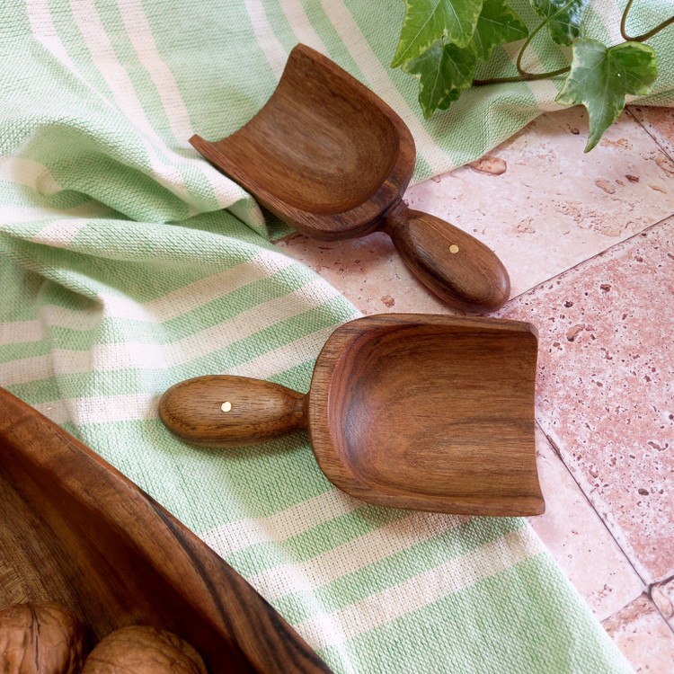 سرتاس آجیل خوری جدید برنج نشان 12 سانتی چوب گردو