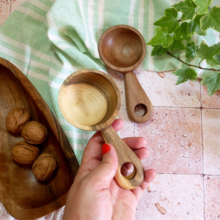 قاشق آجیل خوری جدید چوب گردو دست ساز 15 سانتی