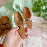 قاشق آجیل خوری جدید بارلی چوب برنج نشان 16 سانتی چوب راش