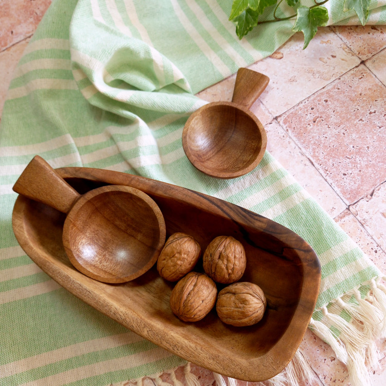 قاشق آجیل کوچک چوب گردو هفت سین نوروزی بارلی چوب