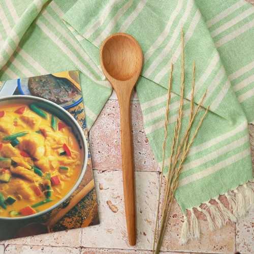 قاشق همزن چوبی دستساز بارلی مناسب جهیزیه عروس چوب راش