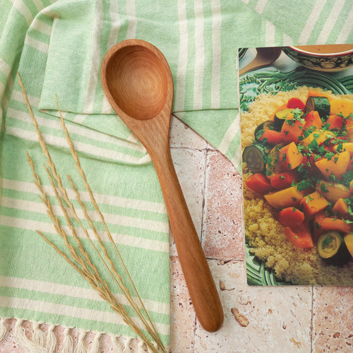 ملاقه چوبی دستساز بارلی مدل دیارا مناسب خورشت 26 سانتی چوب راش