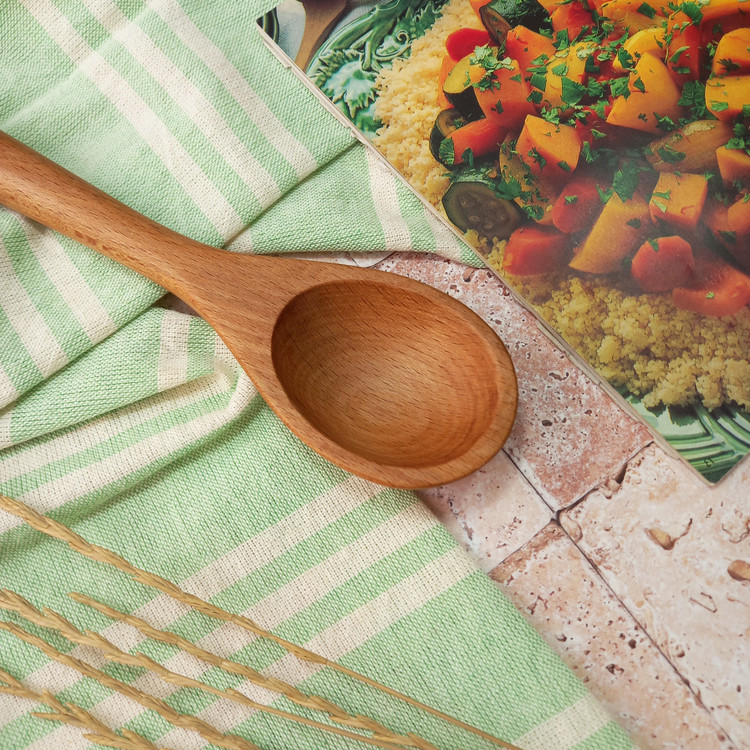 ملاقه چوبی دستساز بارلی مدل دیارا مناسب خورشت 26 سانتی چوب راش