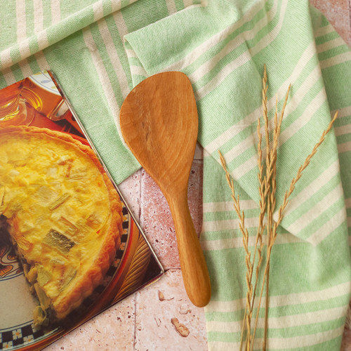 کفگیر تفت زن چوبی دستساز بارلی مدل باربد 21 سانتی چوب راش