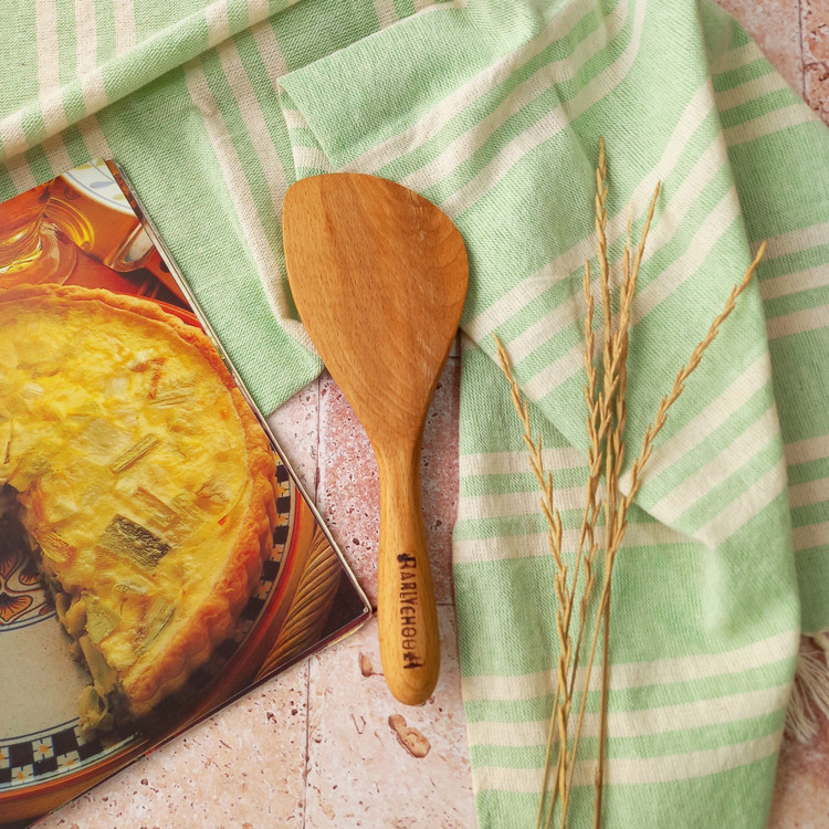 کفگیر تفت زن چوبی دستساز بارلی مدل باربد 21 سانتی چوب راش