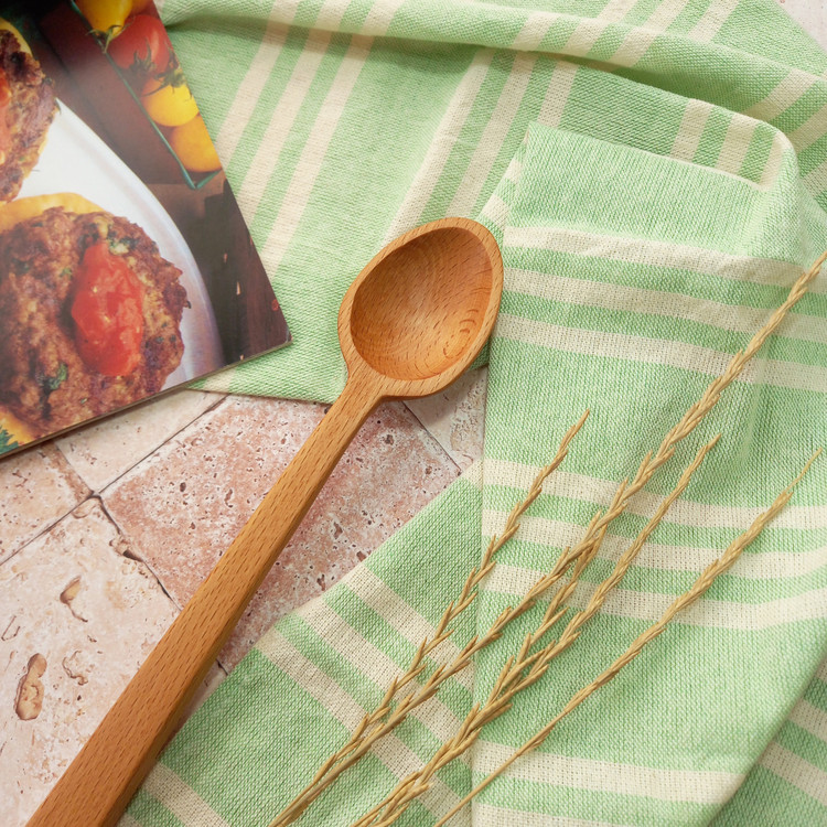 قاشق آشپزی همه کاره چوبی دستساز بارلی مدل نیکو 25 سانتی چوب راش