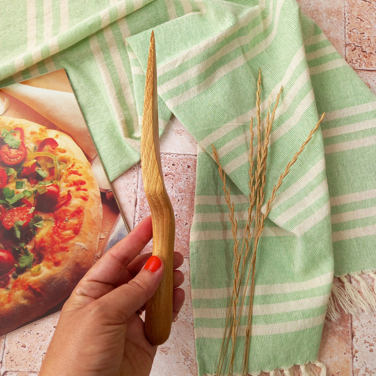 کاردک کیک و کوکو چوبی دستساز بارلی 23 سانتی چوب راش