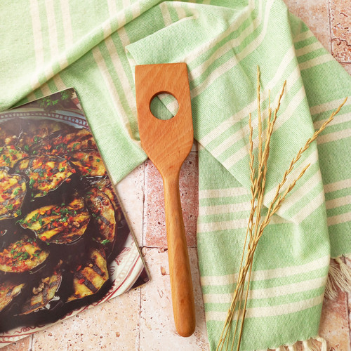 کفگیر سرخ کن چوبی دست ساز برند بارلی چوب مدل الیزه جنس چوب راش