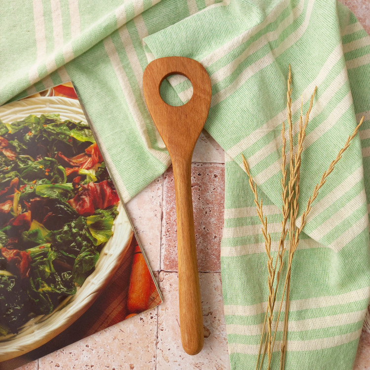 کفگیر سرخ کن چوبی دست ساز برند بارلی چوب مدل افرند 26 سانتی جنس چوب راش