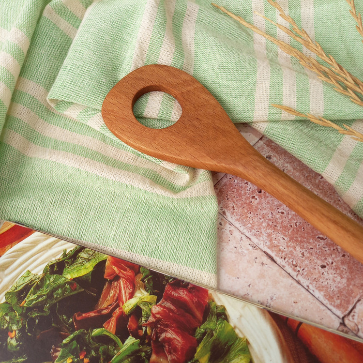 کفگیر سرخ کن چوبی دست ساز برند بارلی چوب مدل افرند 26 سانتی جنس چوب راش