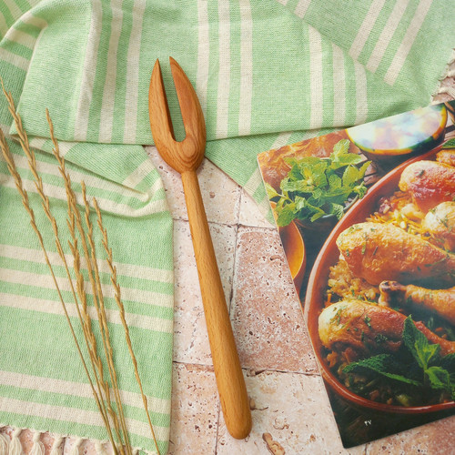 چنگال سرخ کن چوبی دست ساز برند بارلی چوب مدل ویهان 27 سانتی جنس چوب راش