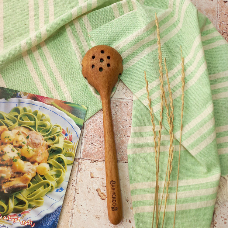 چنگال ماکارونی و پاستا چوبی دست ساز برند بارلی چوب مدل ژیکان