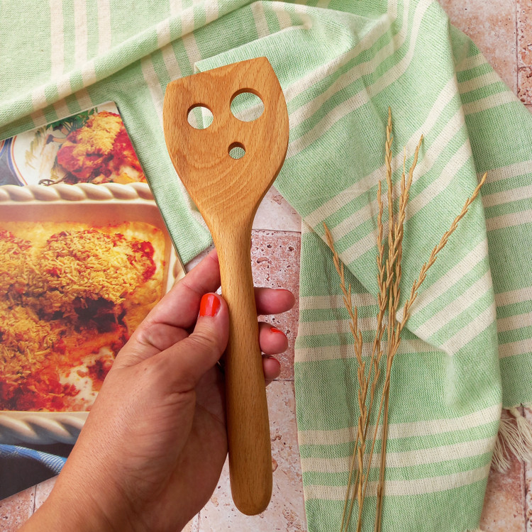 کفگیر برگردان و سرخ کن چوبی دست ساز برند بارلی چوب مدل افرند