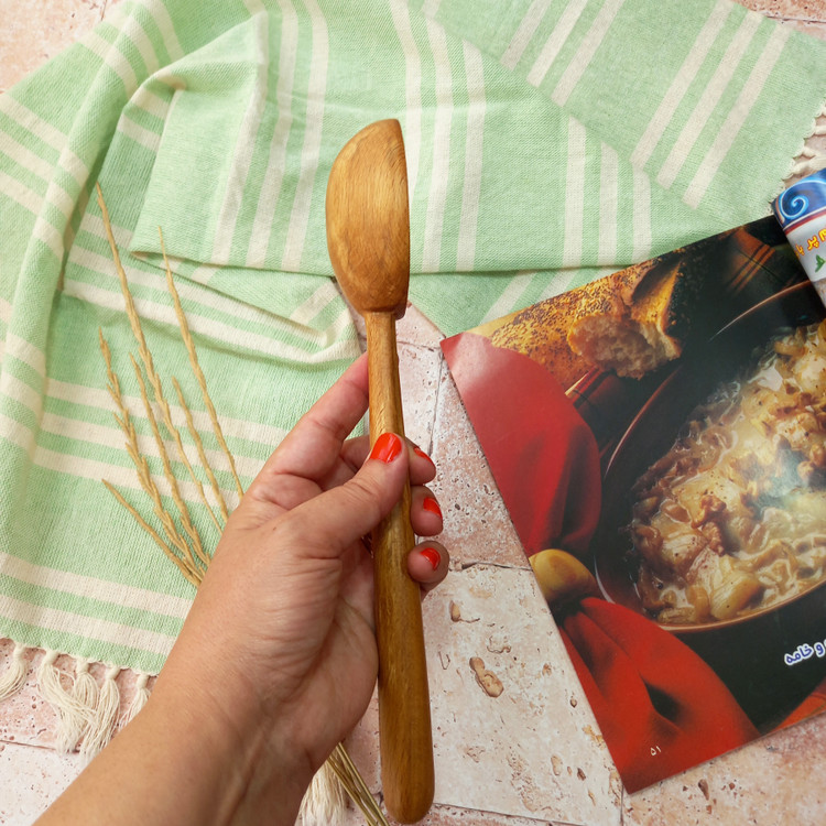 ملاقه چوبی دست ساز برند بارلی چوب مدل دنیز 27 سانتی جنس چوب راش