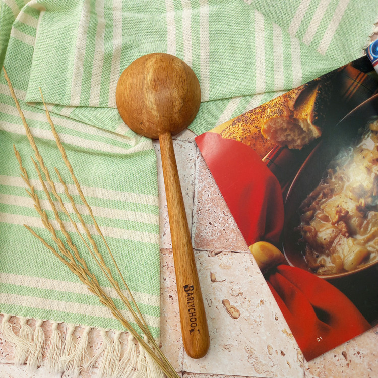 ملاقه چوبی دست ساز برند بارلی چوب مدل دنیز 27 سانتی جنس چوب راش