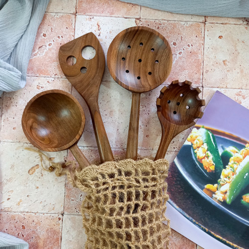 ست کفگیر و ملاقه چوبی مدل پرنسا ویژه جهیزیه عروس