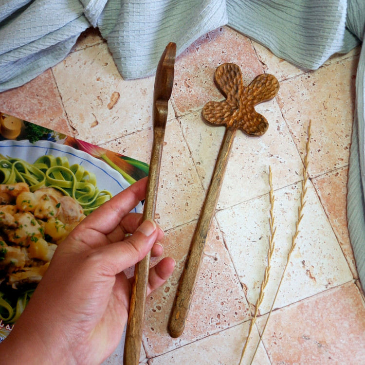 ست سالادخوری چوبی دست ساز مناسب جهیزیه عروس