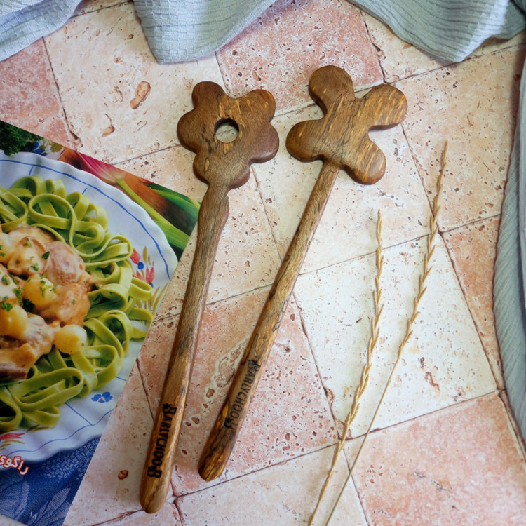 ست سالادخوری چوبی دست ساز مناسب جهیزیه عروس