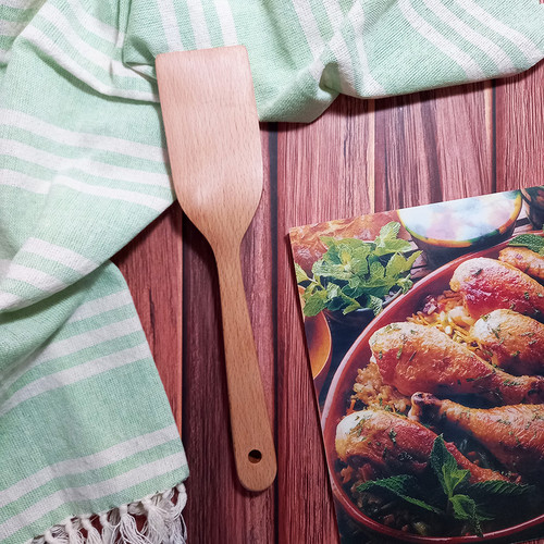 کفگیر تفت زن، کفگیر برگردان چوبی دست ساز ارزان تخفیف شگفت انگیز