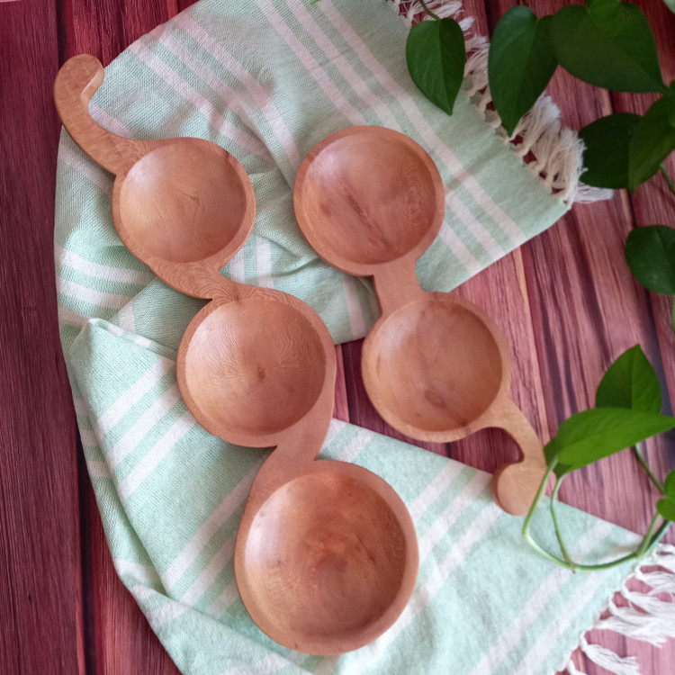 ظرف اردوخوری مزه خوری چوبی دست ساز دفرمه