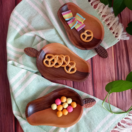 ظرف اردوخوری مزه خوری خرماخوری چوبی دست ساز