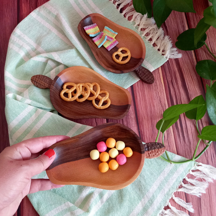 ظرف اردوخوری مزه خوری خرماخوری چوبی دست ساز