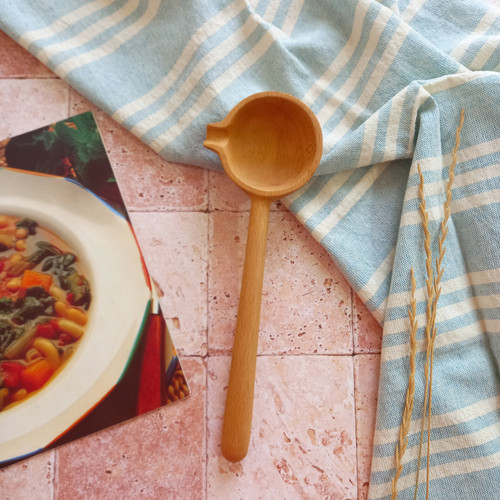 ملاقه چوبی دست ساز آبریزدار مدل ژاپنی