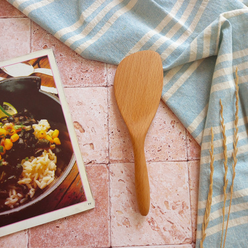 کفگیر چوبی دست ساز برگردان و تفت زن بارلی چوب