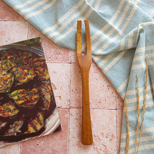 چنگال چوبی دست ساز ویژه سرخ کردن مرغ و ماهی