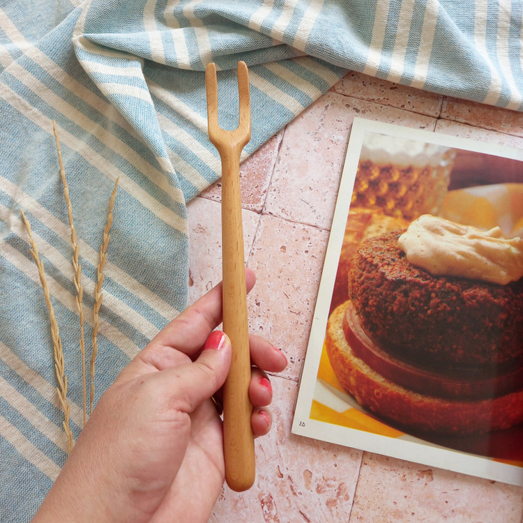 چنگال چوبی دست ساز ویژه سرخ کردن