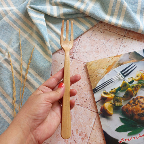 چنگال چوبی دست ساز ویژه سرخ کردن ماهی و مرغ