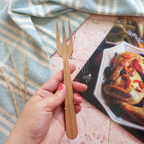 چنگال چوبی دست ساز بارلی چوب ویژه غذاخوری