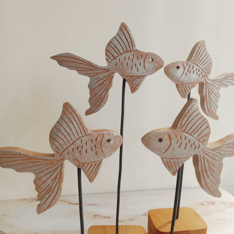 ماهی چوبی دست ساز هفت سین نوروزی