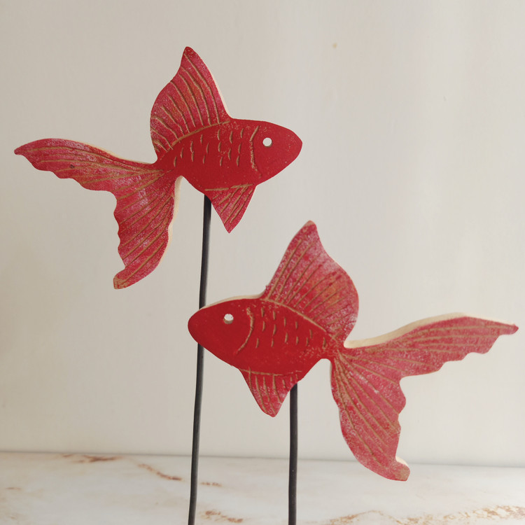 ماهی چوبی دست ساز هفت سین نوروزی