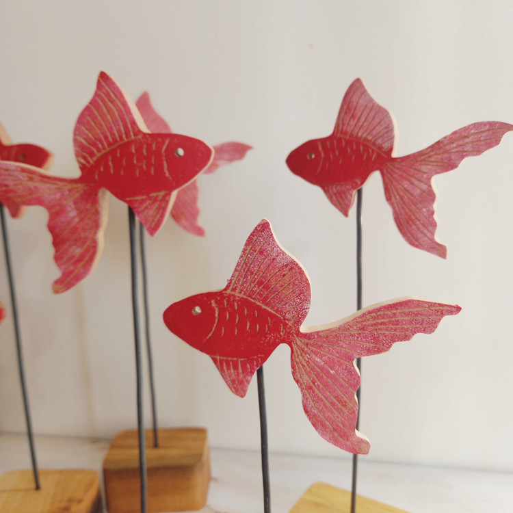 ماهی چوبی دست ساز هفت سین نوروزی