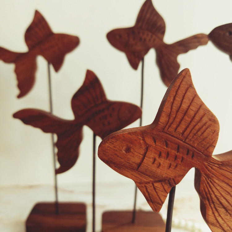 ماهی چوبی دست ساز هفت سین نوروزی