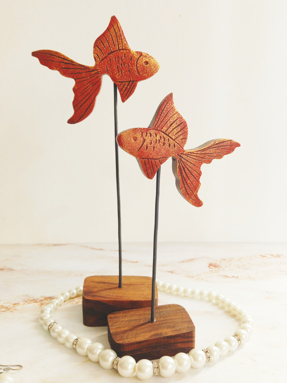 ماهی چوبی دست ساز هفت سین نوروزی