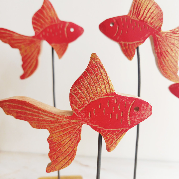 ماهی چوبی دست ساز هفت سین نوروزی