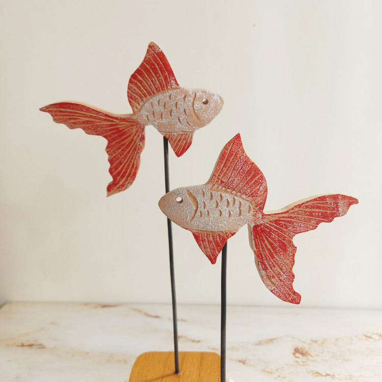 ماهی چوبی دست ساز هفت سین نوروزی